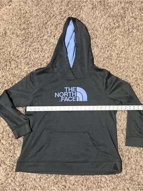 The North Face grey hoodie with Light Blue Logo women XXL (plus size)